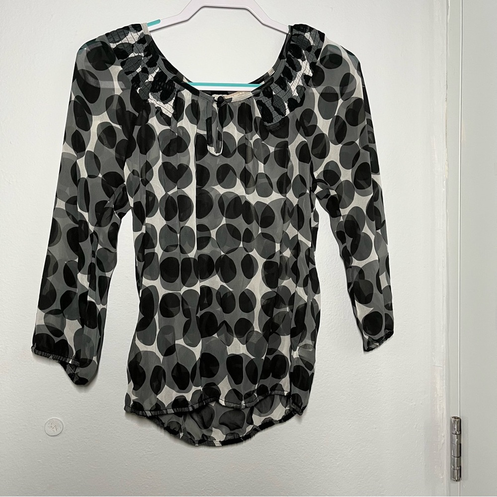 Banana Republic Sheer Polka Dot Blouse – Size Small